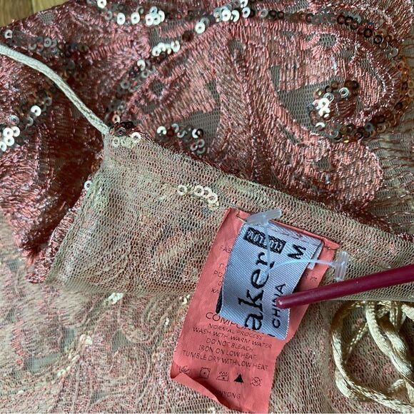 Glamaker Rose Gold Mesh Halter Top Size M - Picture 8 of 8